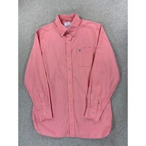 Southern Tide Classic Fit Plaid Button Down Shirt (Men's Medium) Pink